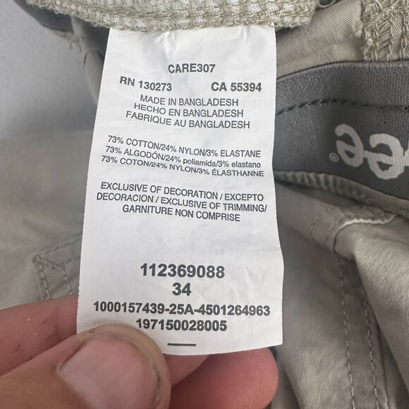 Lee Mens Active Stretch Motion Flex Cargo Shorts Size 34 Salina Stone Regular - Picture 8 of 12